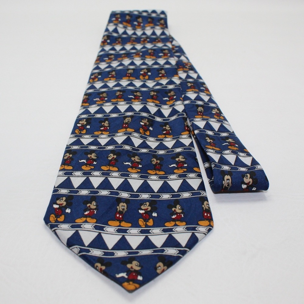 Mickey Unlimited Disney Mickey Mouse Vintage Blue Geometric Necktie Balancine